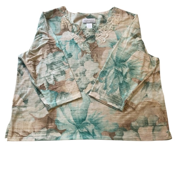 Alfred‎ Dunner Green Boxy Blouse - Picture 2 of 8